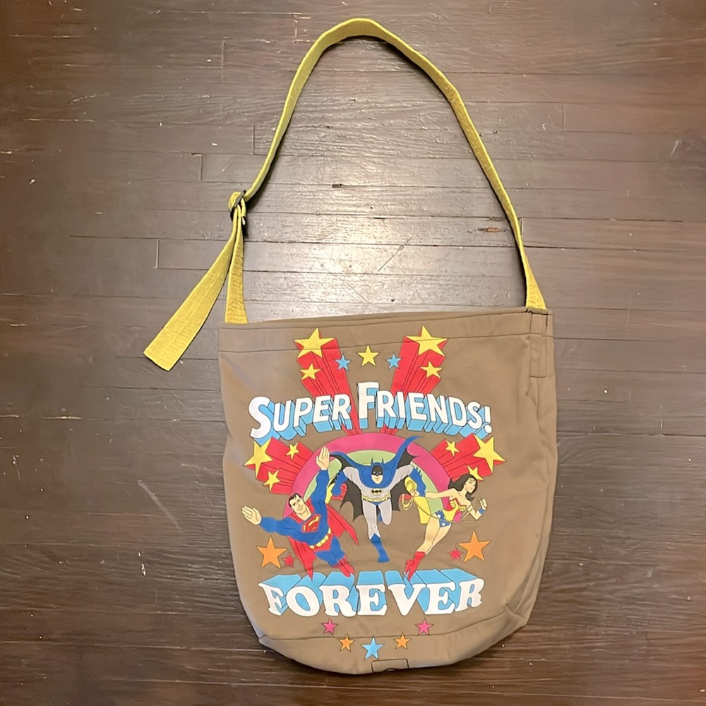 Super Friends! Unique GOODFARKEN 🇨🇦crossbody, shoulder tote bag - Upcycle ♻️